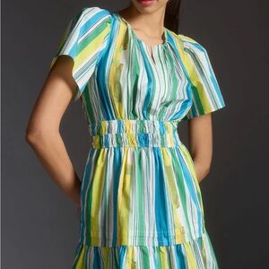 Anthropologie NWT Size 2X Striped Multicolor Dress